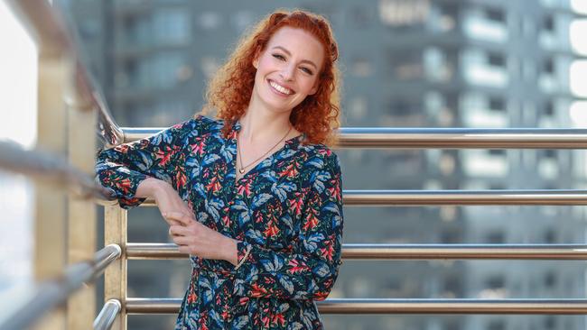 Emma Watkins, aka Emma Wiggle, in Sydney announcing she is the ambassador for Huawei StorySign app that translates children's books into sign language. Picture: Justin Lloyd