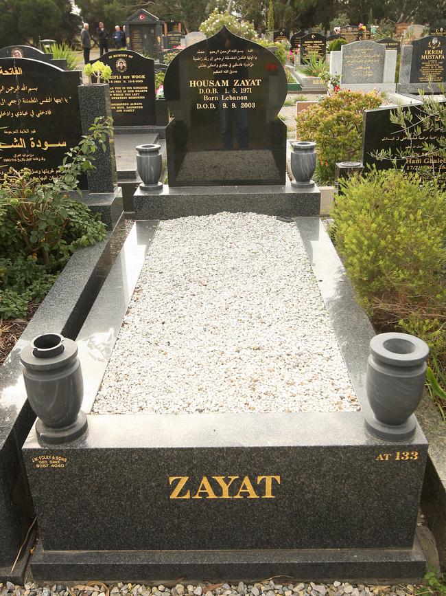 Housam Zayat’s grave at Fawkner Cemetery.