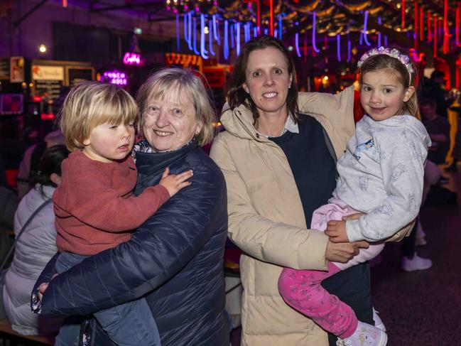 Freddie, Kerry, Josie and Olivia Dunbabin at Winter Feast 2025 in Hobart. Picture: Caroline Tan