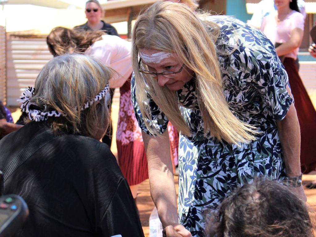 Territory Coroner Elisabeth Armitage visits Yuendumu during the inquest into the death of Kumanjayi Walker. Picture: Jason Walls