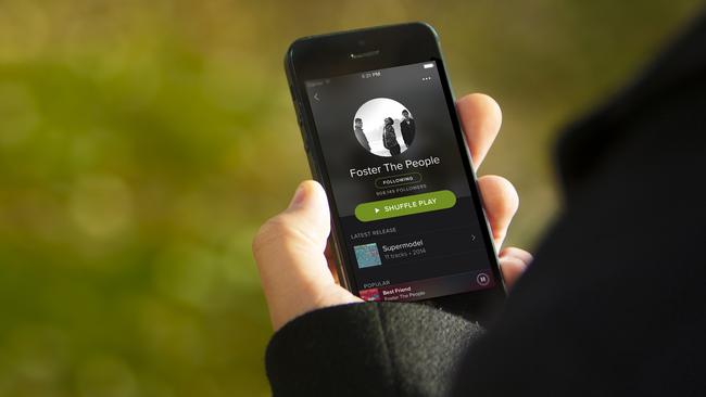 Tunes to go ... Music-streaming subscriptions allow users to download music to their smartphones. Picture: Supplied.