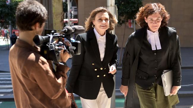 Lisa Wilkinson entering the Federal Court with barrister Sue Chrysanthou. Picture: NCA NewsWire / Jeremy Piper