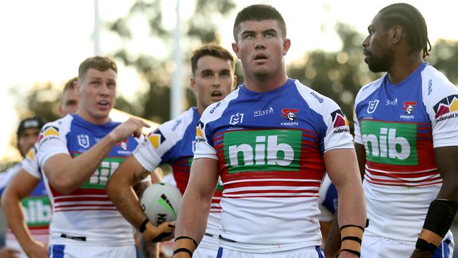 SYDNEY, AUSTRALIA – MAY 31: Bradman Best of the Knights looks on during the round three NRL match between the Penrith Panthers and the Newcastle Knights at Campbelltown Stadium on May 31, 2020 in Sydney, Australia. (Photo by Mark Kolbe/Getty Images)