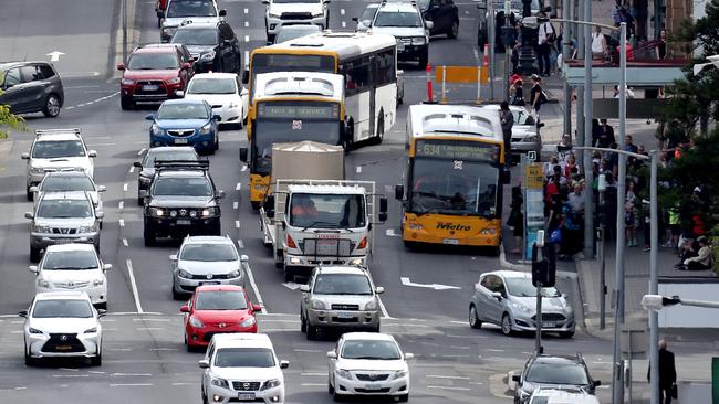 Traffic in Macquarie St during peak hour. Picture: SAM ROSEWARNE