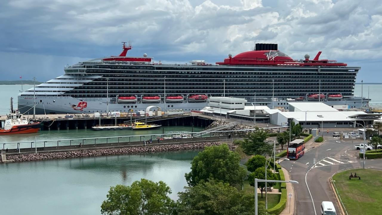 The Resilient Lady berthed at Fort Hill Wharf on its first Australian stopover. Picture: Willem Westra van Holthe.