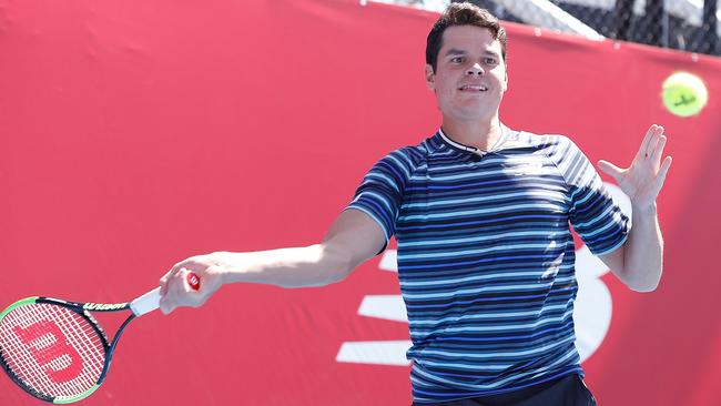 Milos Raonic at Melbourne Park on Thursday.