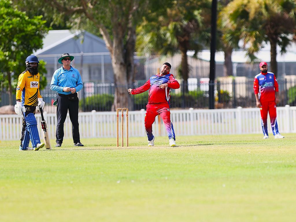 Norths Spicy Bite v Mulgrave Punjabi at Griffiths Park. Cricket Far North Second grade 2025. Photo: Gyan-Reece Rocha.