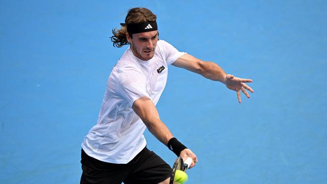 Stefanos Tsitsipas’s Australian Open kit is based on based on the ancient warrior spirit of Japan, which he hopes to embody throughout the tournament. Picture: AFP.