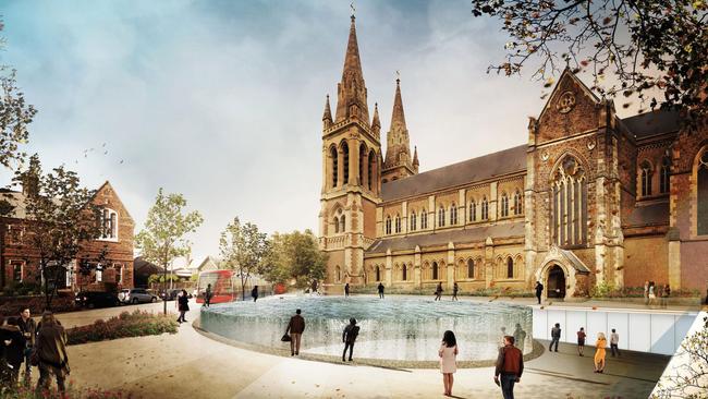 Artist impressions of a proposed redevelopment of St Peter's Cathedral in North Adelaide. Supplied: Anglican Diocese of Adelaide