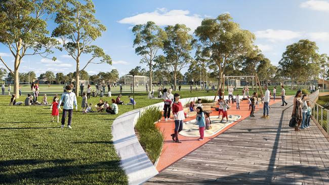 Artists impression of West Schofields playing fields.