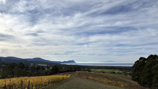 Marion Bay photographed from Bream Creek Winery. Picture: Adam Howell. Your Focus on Tasmania **ONE TIME USE ONLY**