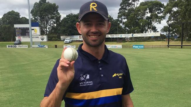 Ringwood champion Ian Holland was all smiles after his hat-trick.