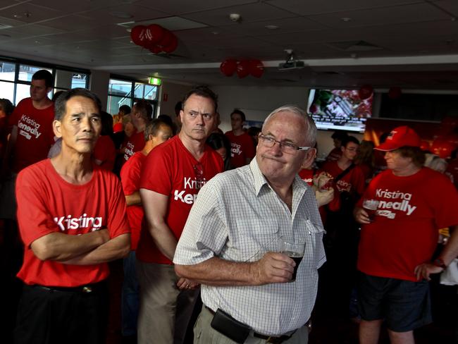 No smiles among Labor supporters at Club Ryde as the win drifts to the Liberals.