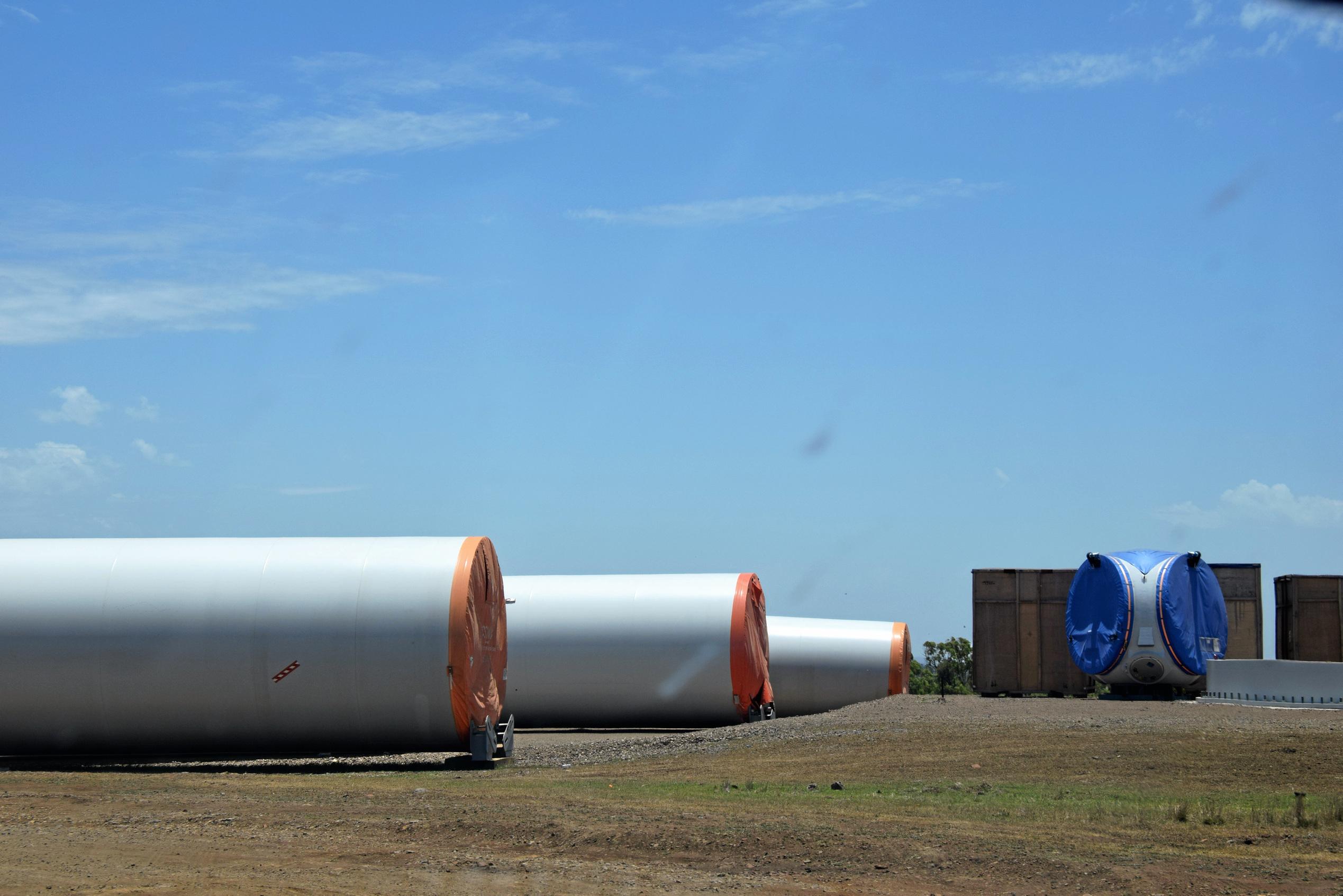 A look at the Coopers Gap wind farm with the completion of the third wind turbine only days away. Picture: Matt Collins