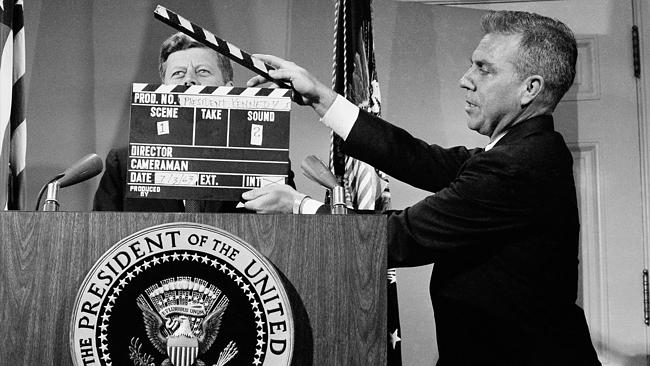 President John F. Kennedy stands at the lectern during a television taping at the White House on July 3, 1963. Picture: AP Photo