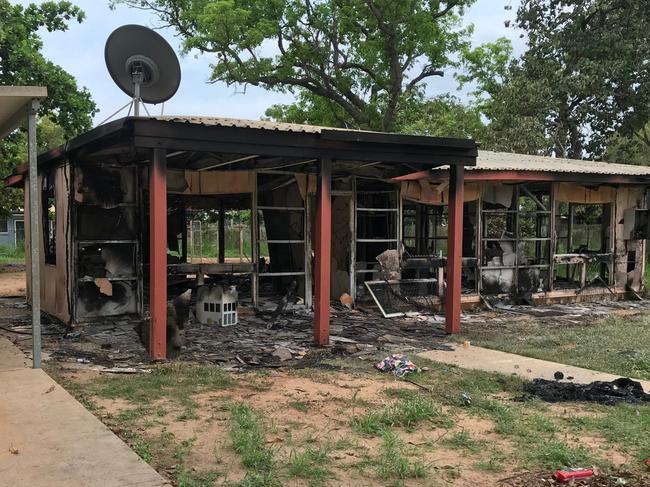 One of eight houses destroyed during riots in Aurukun on New Year. Picture: Queensland Police Service