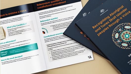 The federal government has prepared an information booklet about the Indigenous Voice to Parliament referendum which ot says will recognise Aboriginal and Torres Strait Islander peoples as the First Peoples of Australia through an  Aboriginal and Torres Strait Islander Voice enshrined in our Constitution. Picture: Supplied