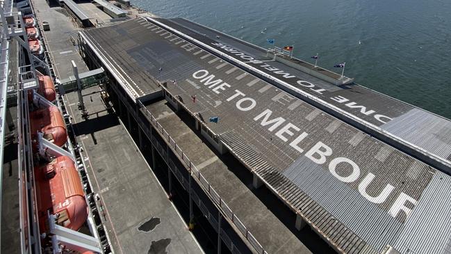 An aerial view of Station Pier in Port Melbourne. Picture: Blake Johnson