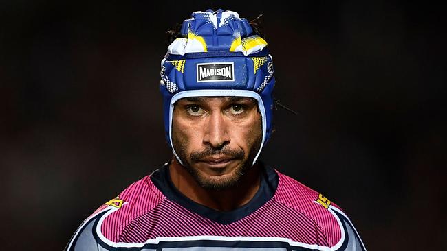 TOWNSVILLE, AUSTRALIA - AUGUST 09:  Johnathan Thurston of the Cowboys looks on during the round 22 NRL match between the North Queensland Cowboys and the Brisbane Broncos at 1300SMILES Stadium on August 9, 2018 in Townsville, Australia.  (Photo by Ian Hitchcock/Getty Images) Townsville Bulletin JT Highlights. Round 22. Against the Broncos at 1300SMILES STADIUM.