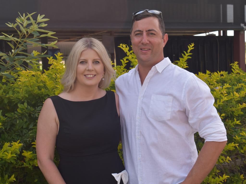 Rachael Smith and Luke de Git at the Yeppoon Turf Club's Derby Day races at Keppel Park Racecourse on November 2, 2024.