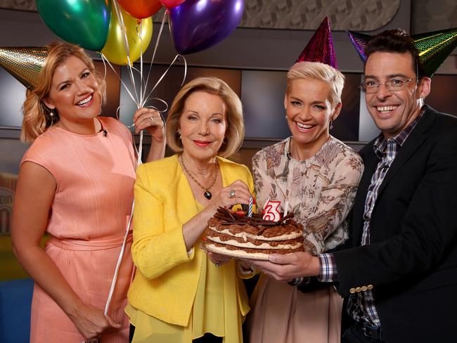 Studio 10 hosts Sarah Harris, Ita Buttrose, Jessica Rowe and Joe Hildebrand. Picture: Chris Pavlich