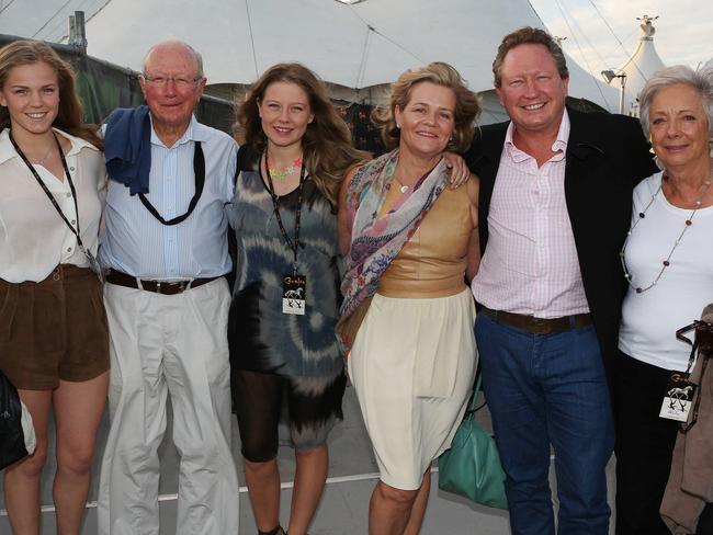 The Forrest family (from left) Sophia, Don, Grace, Nicola, Andrew and Marie Forrest enjoy the opening night of Cavalia. Picture: Matt Jelonek