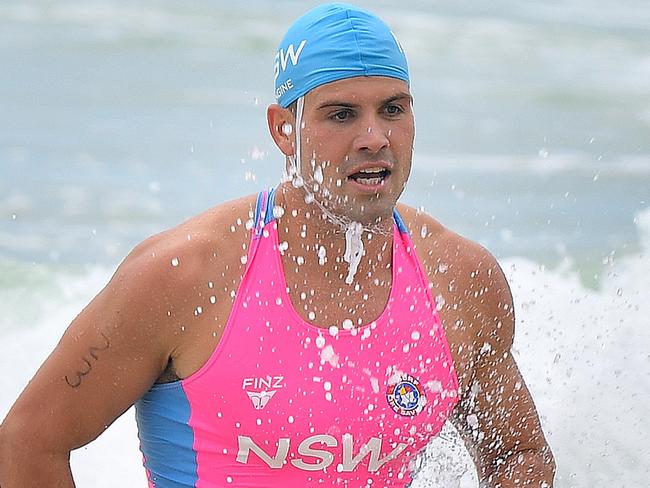 Surf Lifesaving Interstate Championships at Alexandra Headland Beach. Winner in the Open Ironman Men Max Brooks.  Photo: John McCutcheon / Sunshine Coast Daily