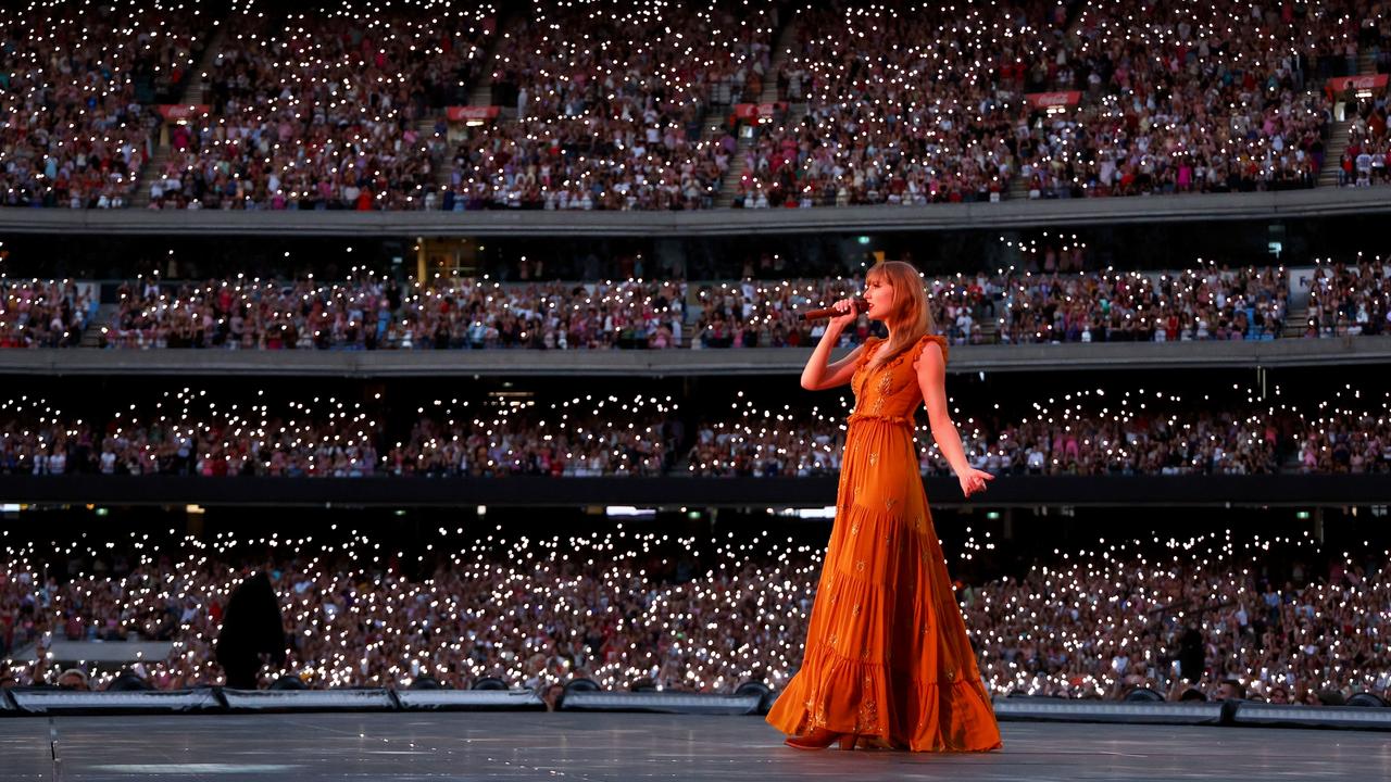 Swift performs 45 songs during her show, so if your child’s attention span doesn’t extend much past an episode of Bluey, you might be in trouble. Picture: Getty