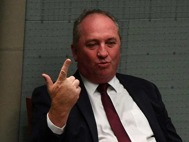 Making his point.... Barnaby Joyce.