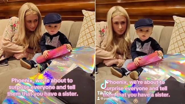 Paris Hilton and Carter Reum welcomed a baby daughter via surrogate. Photo: TikTok