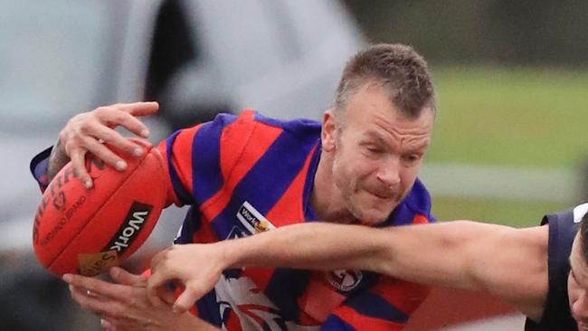 Bell Post Hill’s Adrian Fantella attempts to evade an opponent. Picture: Mark Wilson