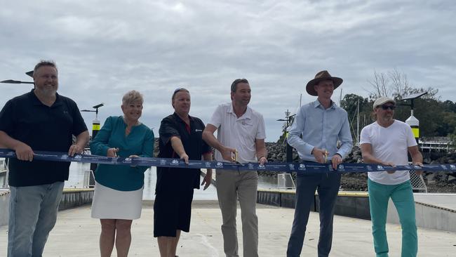 Transport and roads minister Mark Bailey, Barron River MP Craig Crawford, Division 8 councillor Rhonda Coghlan opening the new Yorkeys Knob boat ramp. Picture: Kristina Puljak