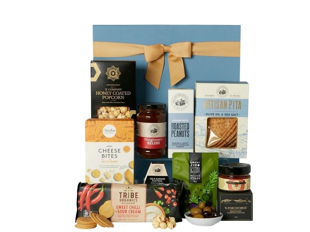 The Gourmet Pantry Just Add Cheese Hamper. Picture: Myer.
