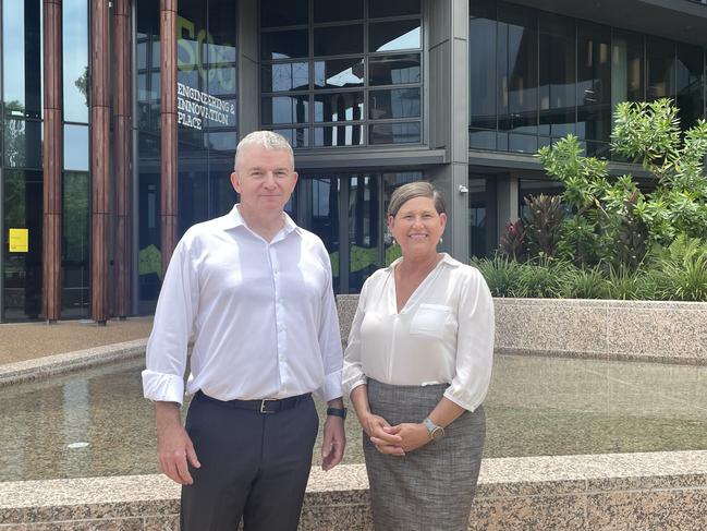 Mundingburra MP Janelle Poole with Acting Deputy Vice Chancellor of Service and Resources Division Hilary Kavanagh at James Cook University in Douglas. Picture: Nikita McGuire