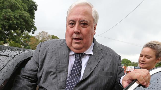 26/1/2016: Embattled businessman and MP for the seat of Fairfax, Clive Palmer at the Australia Day citizenship ceremony at Palmwoods, on the Sunshine Coast. This is his first public appearance since his nickel refinery went into administration, and he clearly felt the humidity and heat, sweating and leaving quickly afterwards. Lyndon Mechielsen/The Australian