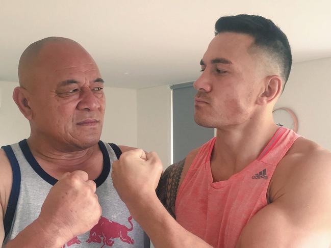 Sonny Bill Williams with his father John, who has contributed to his autobiography.