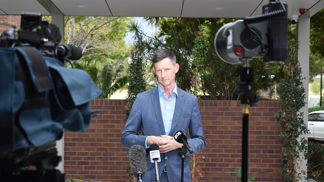 Minister for Transport and Main Roads Mark Bailey speaking to the media about the Toowoomba North South Transport Corridor Toowoomba on Thursday, September 28. Picture: Peta McEachern