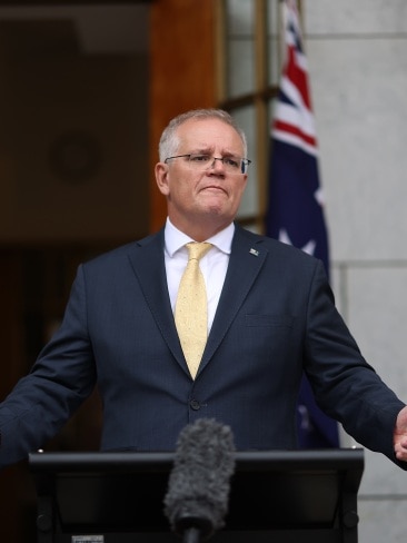 Prime Minister Scott Morrison unveiled plans of a new $10 billion submarine base. Picture: NCA NewsWire