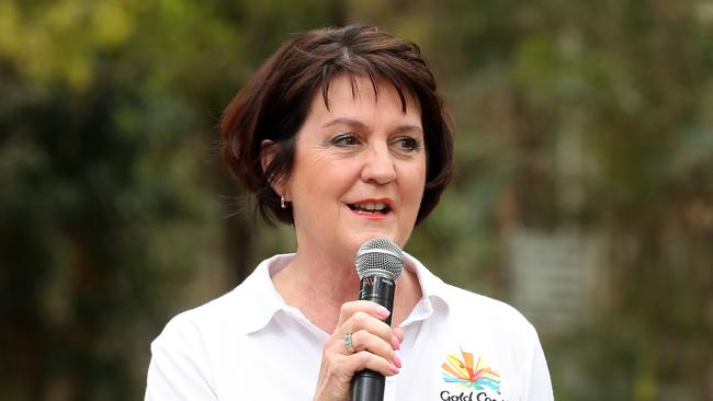 Currumbin MP Jann Stuckey asking questions about the desalination plant. Photo by Richard Gosling