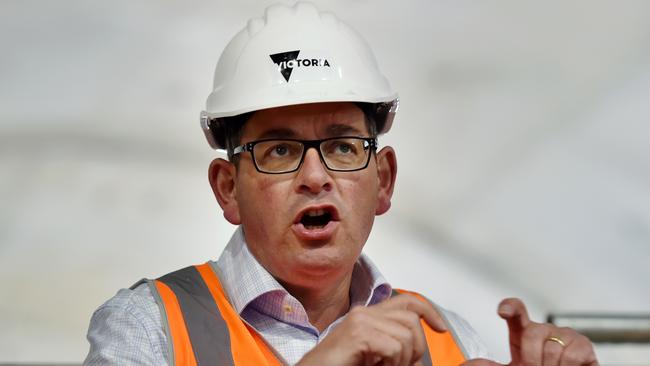 MELBOURNE, AUSTRALIA - NewsWire Photos DECEMBER 1ST, 2022: Premier Daniel Andrews speaks to media at the Town Hall Station site, Metro Tunnel, Melbourne. Picture: NCA NewsWire / Nicki Connolly