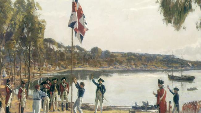 The Founding of Australia.painting by Algernon Talmage. Picture: State Library of NSW. 