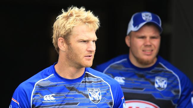 Bulldogs prop Aiden Tolman has urged the club’s board not to rush a decision on a new coach. Picture: Mark Evans