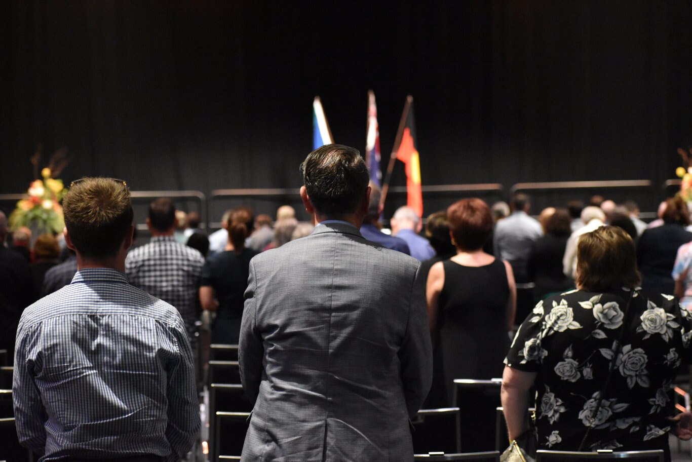 Mourners at the MECC at the State Funeral for former Mackay MP Tim Mulherin. Picture: Zizi Averill