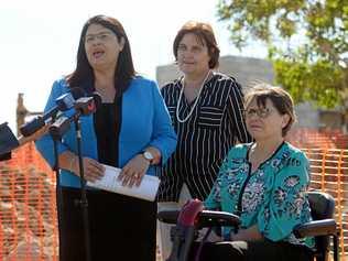 Education Minister Grace Grace with Member for Mackay Julieanne Gilbert and Sian Burrows. Picture: Stuart Quinn