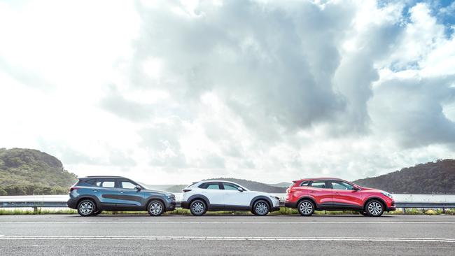 The Kia’s boxy shape is the odd man out. Photos by Thomas Wielecki.