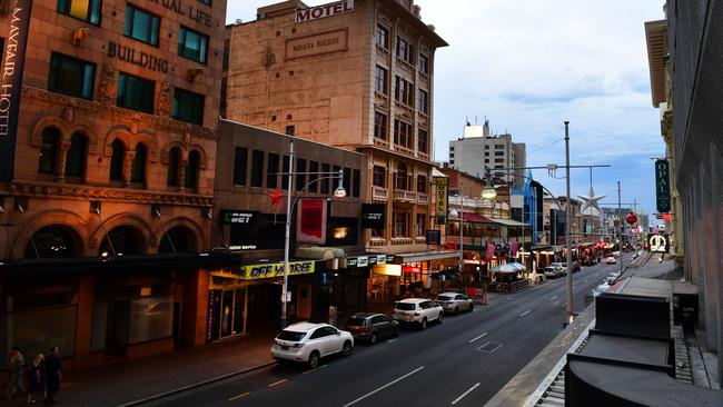 The east end of Hindley St. Picture: AAP / Mark Brake