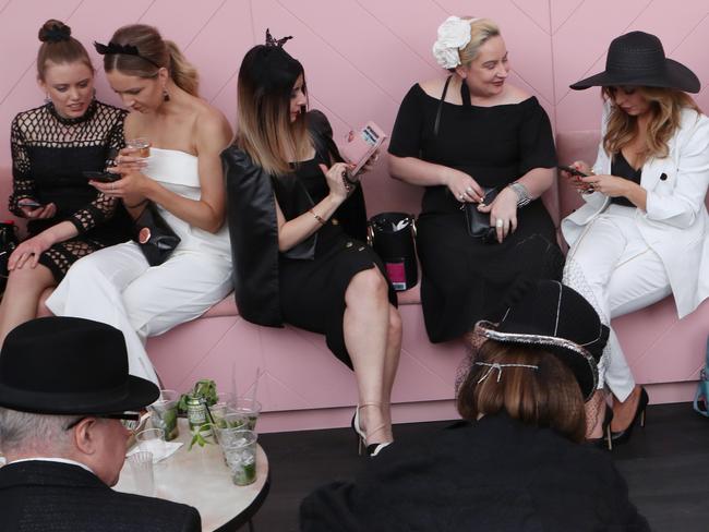 Taking a seat the Pony bar during Derby Day. Picture: David Crosling