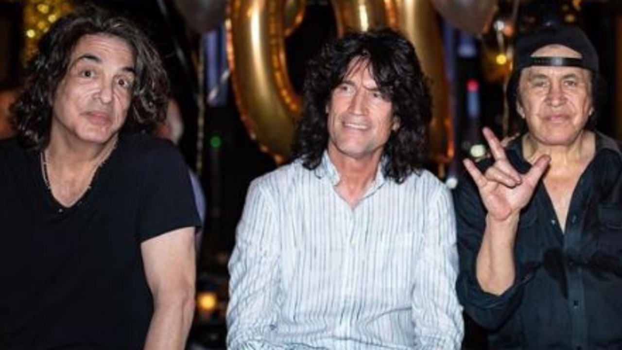 Paul Stanley (from left), Tommy Thayer and Gene Simmons flash their bare faces. Picture: Instagram / @genesimmons