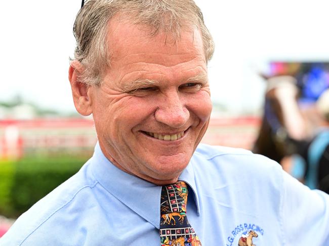 Trainer Les Ross after win of Mishani Lily in QTIS Jewel Prelude 2YO Fillies Plate. Picture: Grant Peters/Trackside Photography.