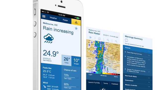 The Bureau of Meteorology weather web app will offer weather information, forecasts, warnings and rain radars.